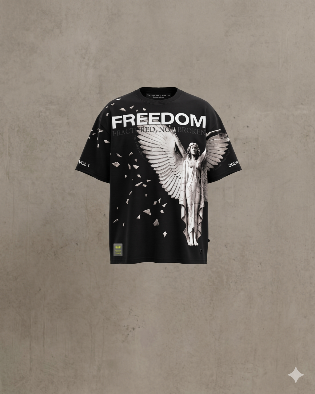 x/x "Freedom" Oversized Graphic Tee – Vol. 1 Black