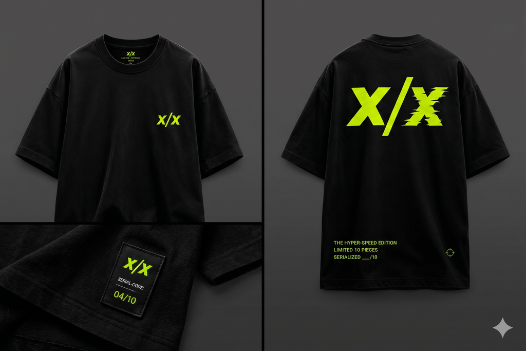 X/X Limited Edition Serialized Heavyweight Tee – Hyper-Speed Drop